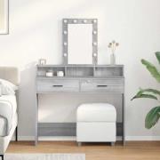 vidaXL Smyckebord med låda Grå 100 x 41 x 140 cm Konstruerat trä