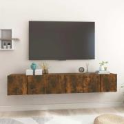 vidaXL Hängande TV-skåp 3 st rökfärgad ek 60x30x30 cm