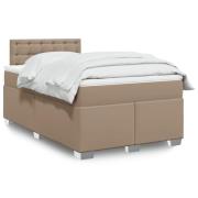 vidaXL Ramsäng med bäddmadrass cappuccino 120x200 cm konstläder