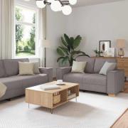 vidaXL Soffset med kudde med kudde 3 pcs Taupe 220 x 78 x 84 cm tyg