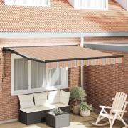 vidaXL Utfällbar markis Flerfärgad rand 300x250 cm tyg