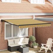 vidaXL Utfällbar markis Flerfärgad rand 300x250 cm tyg