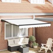 vidaXL Utfällbar markis Vit 300x250 cm tyg