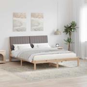 vidaXL Sängram med huvudgavel Brun 160 x 200 cm Massiv furu