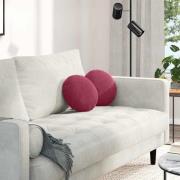 vidaXL Sittkuddar 2 pcs Vinröd Ø30 x 13 cm Sammet