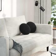 vidaXL Sittkuddar 2 pcs Svart Ø 40 x 13 cm Sammet