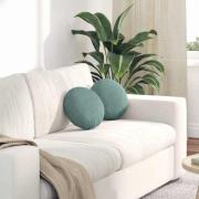 vidaXL Sittkuddar 2 pcs Havgrön Ø30 x 13 cm Sammet