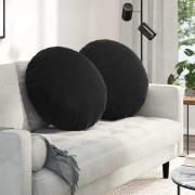 vidaXL Sittkuddar 2 pcs Svart Ø 40 x 13 cm Sammet