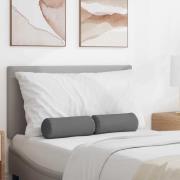 vidaXL Bolsterkuddar 2 pcs Mörkgrå Ø 15 x 40 cm tyg