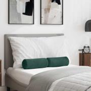 vidaXL Bolsterkuddar 2 pcs Mörkgrön Ø 15 x 40 cm Kordread tyg