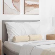 vidaXL Bolsterkuddar 2 pcs Beige Ø 15 x 40 cm Mikrofiber Tyg