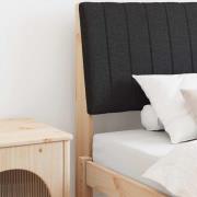 vidaXL Klädd sänggavel Svart 100 cm Massiv furu