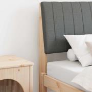 vidaXL Klädd sänggavel Mörkgrå 90 cm Massiv furu