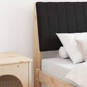 vidaXL Klädd sänggavel Svart 75 cm Massiv furu