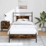 vidaXL Sängram utan madrass rökfärgad ek 90x200 cm konstruerad trä
