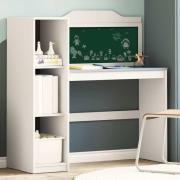 vidaXL Skrivbord med öppen förvaring och tavla ROROS Vitt och Grått