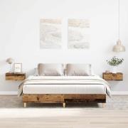 vidaXL Sängram utan madrass gammalt trä 140x200 cm konstruerat trä