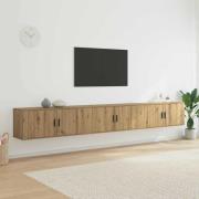 vidaXL Väggmonterad TV-byrå Set 3 pcs Artisan Ek 100 x 34,5 x 40 cm