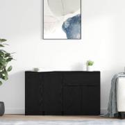 vidaXL Sideboard med låda 3 pcs Svart ek Konstruerat trä
