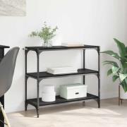 vidaXL Bokskåp Svart Ek 80 x 33 x 70,5 cm Konstruerat trä och järn