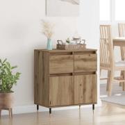 vidaXL Sideboard Artisan Ek 60 x 35 x 70 cm Konstruerat trä och järn