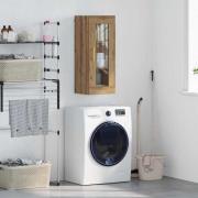 vidaXL Väggskåp Artisan Ek 34,5 x 34 x 90 cm Konstruerat trä och glas