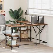 vidaXL Skrivbord Gammalt trä 139 x 139 x 75 cm Konstruerat trä