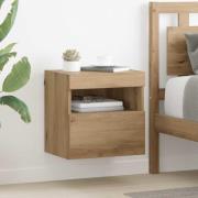 vidaXL TV Vägghylla med LED Artisan Ek 40 x 30 x 40 cm Konstruerat trä