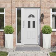 vidaXL Planteringskärl 2 pcs Vit 40 x 40 x 75 cm Stål