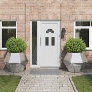 vidaXL Planteringskärl 2 pcs Silver 100 x 100 x 80 cm