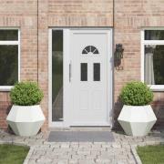 vidaXL Planteringskärl 2 pcs Vit 75 x 75 x 60 cm Stål