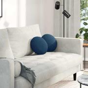 vidaXL Sittkuddar 2 pcs Blå Ø30 x 13 cm tyg