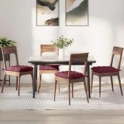 vidaXL Sittkuddar 4 pcs Vinröd 40 x 40 x 6 cm tyg