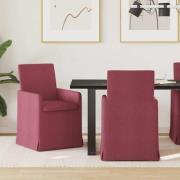 vidaXL Matstolar 2 pcs Vinröd 57 x 67 x 95 cm tyg