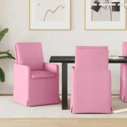vidaXL Matstolar 2 pcs Rosa 57 x 67 x 98 cm tyg
