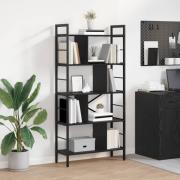 vidaXL Hyllsystem Svart Ek 75 x 30 x 156 cm Konstruerat trä