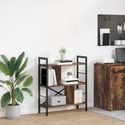 vidaXL Hyllsystem Rökt ek 75 x 30 x 91 cm Konstruerat trä