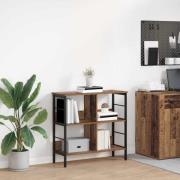 vidaXL Hyllsystem Gammalt trä 82 x 32 x 79 cm Konstruerat trä