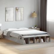 vidaXL Sängram betonggrå 160x200 cm konstruerat trä