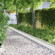 vidaXL Gräskanter 30 pcs Vit 103 x 0,05 x 22 cm Stål