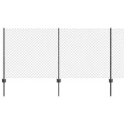 vidaXL Staket med stolpar Grå 1 x 10 m Stål