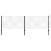 vidaXL Staket med stolpar Grå 0.8 x 25 m Stål