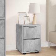 vidaXL Sängbord med låda Betonggrå 30,5 x 30 x 43 cm Konstruerat trä