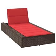 vidaXL Solsäng med flytande dyna brun konstrotting