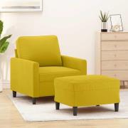 vidaXL Fåtölj med fotpall gul 60 cm sammet