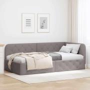 vidaXL Hörn Sängram Taupe 90 x 190 cm tyg