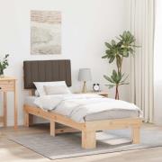 vidaXL Sängram med Klädd Huvudgavel Taupe 75 x 190 cm Massiv furu
