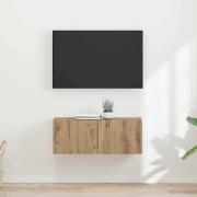 vidaXL TV Vägghylla 2 pcs Artisan Ek 60 x 31 x 29.5 cm Konstruerat trä