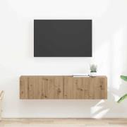 vidaXL TV Vägghylla 2 pcs Artisan Ek 60 x 31 x 29,5 cm Konstruerat trä