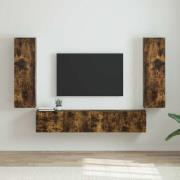 vidaXL TV Vägghylla 2 pcs Rökt ek 30 x 31 x 100 cm Konstruerat trä